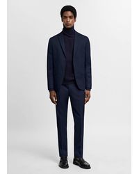 Mango - Super Slim-fit Suit Jacket In Stretch Fabric Dark - Lyst