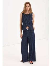 Mango - Wide Leg Rinse-Wash Jeans - Lyst