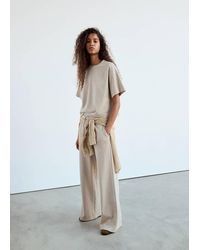 Mango - Fine-Knit Straight-Fit Trousers - Lyst
