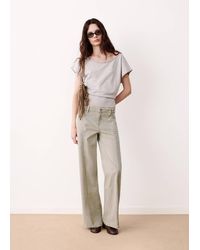 MANGO TEEN - Wide-Leg Jeans With Decorative Stitching - Lyst