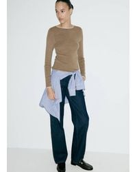 Mango - Ribbed Knit Jumper With Contrast Edging - Lyst