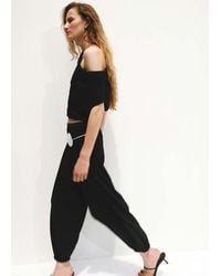 Mango - Mid-Rise Harem Pants - Lyst