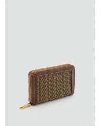 Mango - Portafoglio Medio Logo Jacquard Cioccolato - Lyst