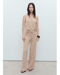 Mango - Straight Knitted Trousers - Lyst