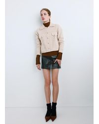 Mango - Knitted Jacket With Polo Collar - Lyst