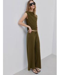 Mango - T-Shirt With Gathered Asymmetrical Neck - Lyst