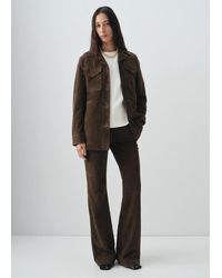 Mango - Jacke Aus 100% Veloursleder Mit Taschen - Lyst