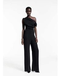 Mango - Asymmetrical Jumpsuit With Draped Detail - Lyst