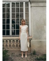 Mango - Asymmetrical Pleated Dress - Lyst
