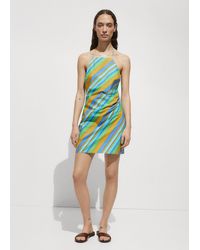 Mango - Halter Dress With Striped Print - Lyst