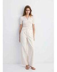 Mango - Wide Leg Mid-Rise Jeans - Lyst