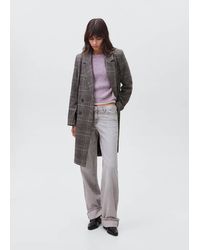 MANGO TEEN - Check Wool-Blend Coat - Lyst
