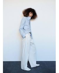 Mango - Oversized Funnel-Neck Shirt - Lyst