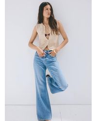 Mango - Buttoned Marl Knit Gilet - Lyst