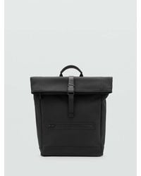 Mango - Rubberized Backpack With Flap Closure - Lyst