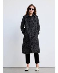 Mango - Leopard-Print Long Coat - Lyst