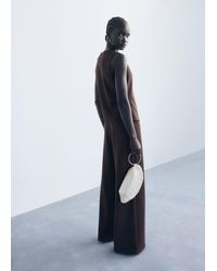 Mango - Straight-Fit Trousers With Elastic Waist - Lyst