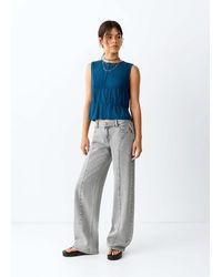 MANGO TEEN - Wide-Leg Jeans With Studded Seams - Lyst