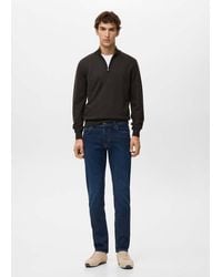 Mango - 100% Merino Wool Zip-Neck Sweater - Lyst