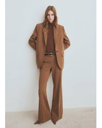 Mango - Wide Leg Suit Trousers - Lyst