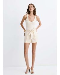 Mango - Combined Knit Jumpsuit With Belt - Lyst