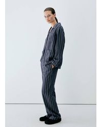 Mango - Striped Pyjama Shirt With Front Pocket - Lyst
