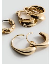 Mango - Set 3 Orecchini Anello Oro - Lyst