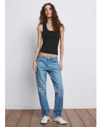 Mango - Round-Neck Knitted Top - Lyst