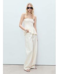 Mango - Strapless Knitted Top - Lyst
