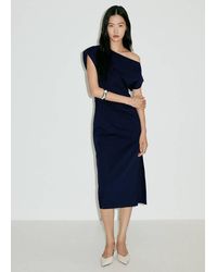 Mango - Asymmetrical Pleated Dress - Lyst