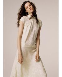 Mango - Jacquard Top With Strap Neck - Lyst
