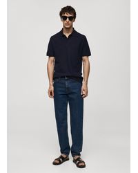 Mango - 100% Cotton Pique Polo Shirt Dark - Lyst