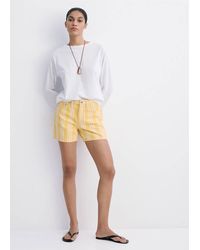 Mango - Striped Straight-Fit Shorts - Lyst