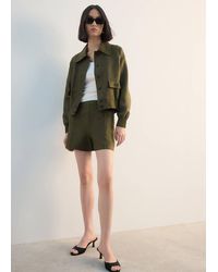 Mango - Buttons Linen-Blend Jacket - Lyst