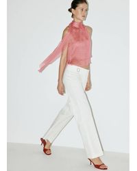 Mango - Polka Dot Blouse With Scarf - Lyst