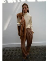 Mango - Hose Aus 100% Wolle Mit Elastischem Taillenbund - Lyst