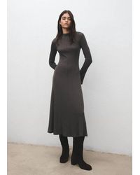Mango - Knitted Dress With Bell Sleeves - Lyst