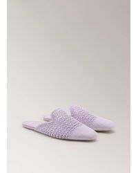 Mango - Crochet Mule Slippers - Lyst