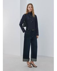 Mango - Denim Shirt With Tie Fastening - Lyst