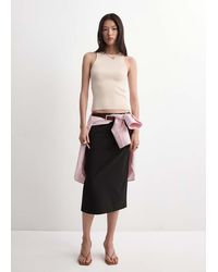 Mango - Fitted Fine-Knit Top - Lyst