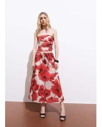 Mango - Floral-Print Flared Skirt - Lyst