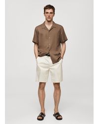 Mango - Regular-fit Shirt With Bowling Neck Medium - Lyst
