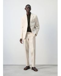 Mango - Amalfi 100% Linen Slim-Fit Suit Trousers - Lyst
