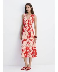 Mango - Floral Print Cut-Out Dress - Lyst