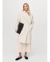 Mango - Lapels Bouclé Coat - Lyst