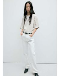 Mango - Oversized T-Shirt With Stitching Detail - Lyst