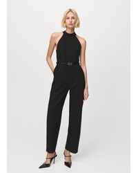 Mango - Halter-Neck Jumpsuit With Belt - Lyst
