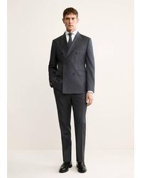 Mango - 100% Wool Flannel Double-Breasted Jacket - Lyst