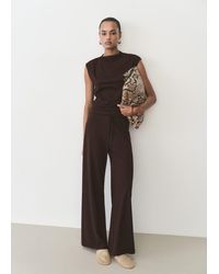 Mango - T-Shirt With Gathered Asymmetrical Neck - Lyst