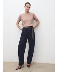 Mango - Short-Sleeved Lurex Sweater - Lyst